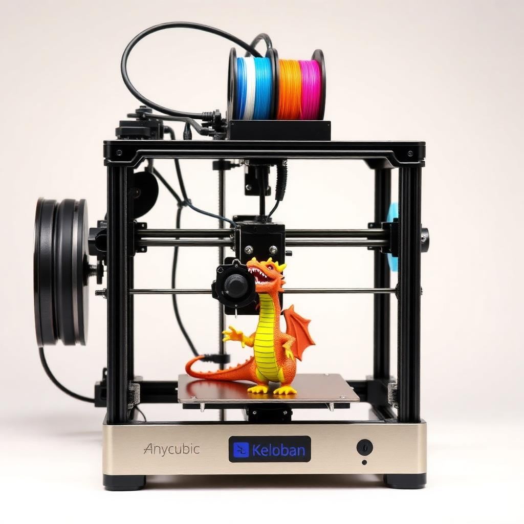 Anycubic Kobra S1 open frame 3D printer met multicolor filament systeem