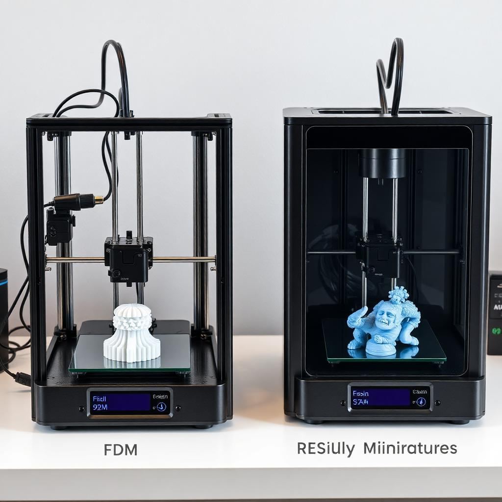Vergelijking tussen FDM filament en resin SLA 3D printer