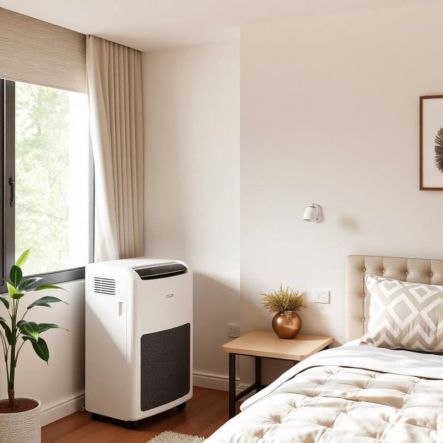 Compacte Monoblock Airco zonder Slang – Slank Mobiel Model voor Slaapkamer
