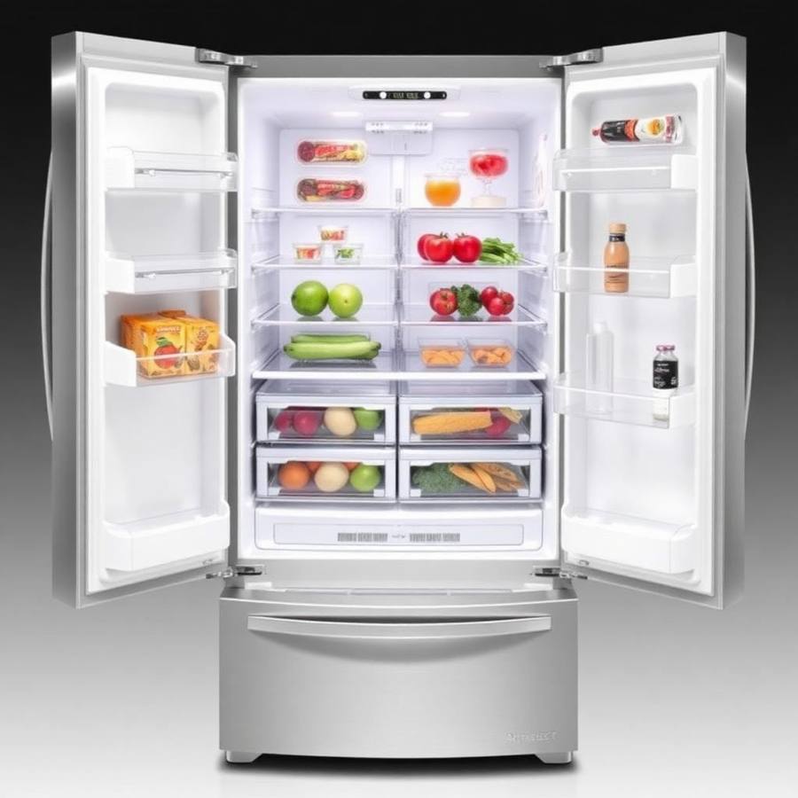 Side-by-Side Koelkast met Display en Smart Functies – Slimme Amerikaanse Koelkast met App-Bediening