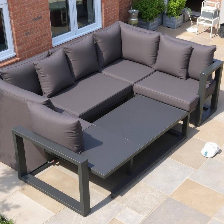 Moderne Modulaire Loungebank Donker Aluminium – Diepe Zitkussens