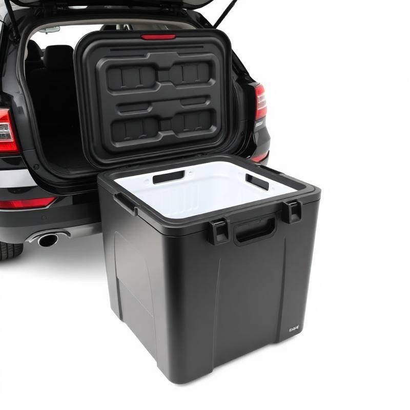 Zwarte Compressor Koelbox voor de Kofferbak - Auto-Koelbox met Lage Bouw