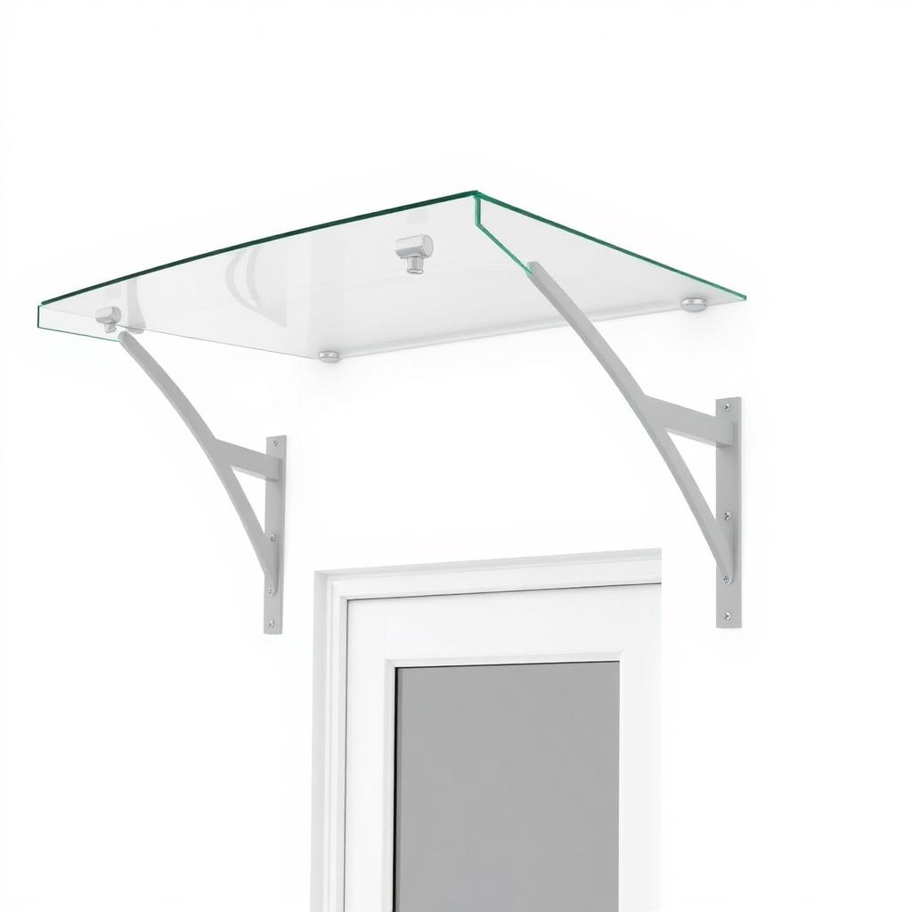 Moderne Aluminium Deur Overkapping met Polycarbonaat Dak — Strakke Luifel voor de Voordeur