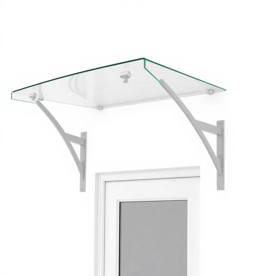 Moderne Aluminium Deur Overkapping met Polycarbonaat Dak — Strakke Luifel voor de Voordeur