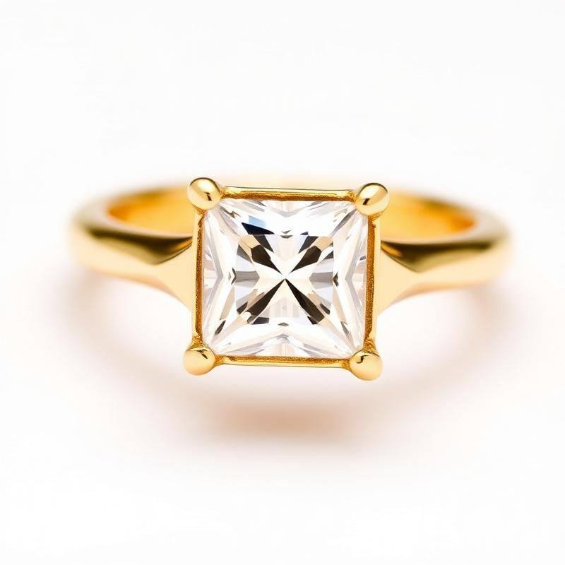 Princess Cut Diamanten Ring - Geelgouden Ring met Vierkante Diamant