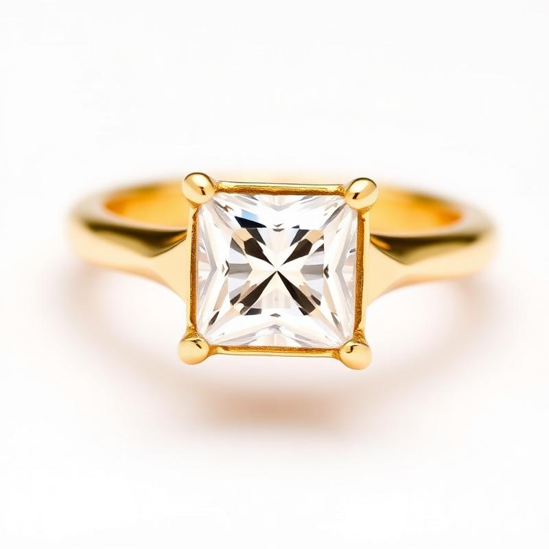 Princess Cut Diamanten Ring - Geelgouden Ring met Vierkante Diamant