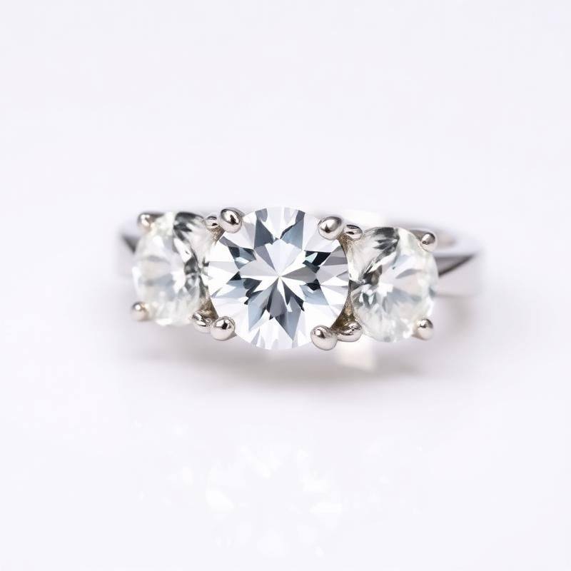 Drie Steens Trilogie Diamanten Ring - Witgoud met Verleden Heden Toekomst