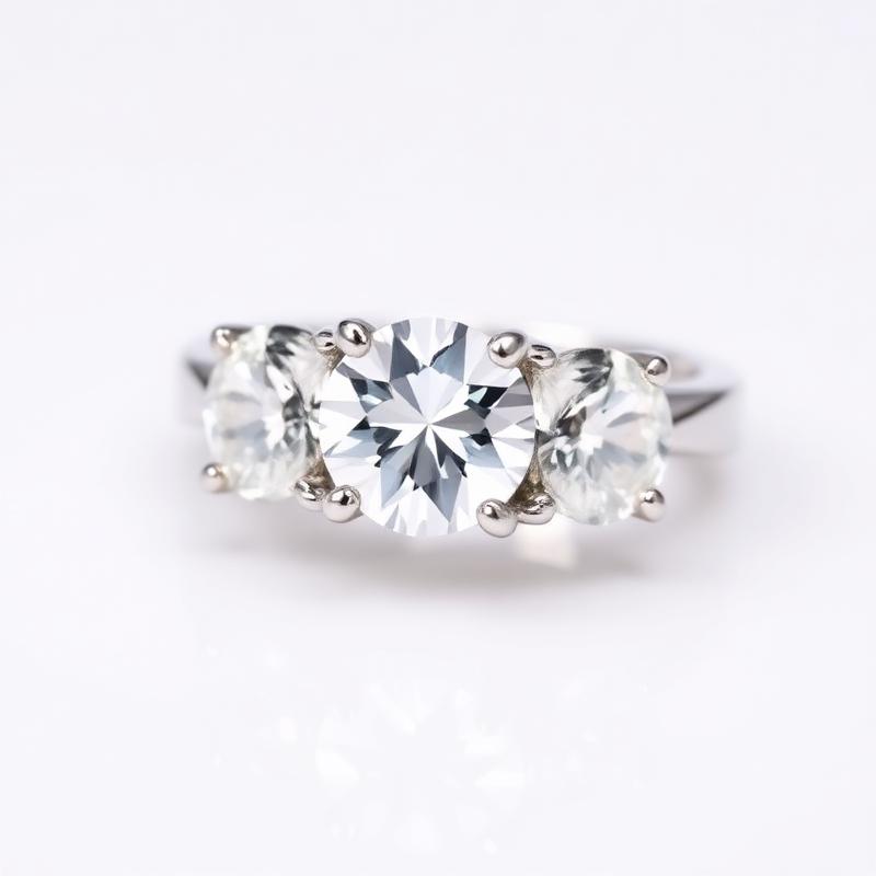 Drie Steens Trilogie Diamanten Ring - Witgoud met Verleden Heden Toekomst