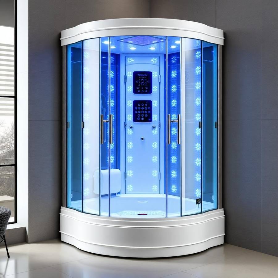 Complete Stoomcabine met LED-Verlichting en Digitaal Bedieningspaneel – Luxe Wellness Douchecabine