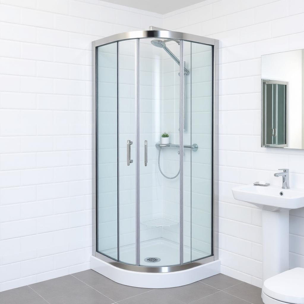 Compacte Douchecabine met Draaideur voor Kleine Badkamer – Ruimtebesparend Vierkant Model