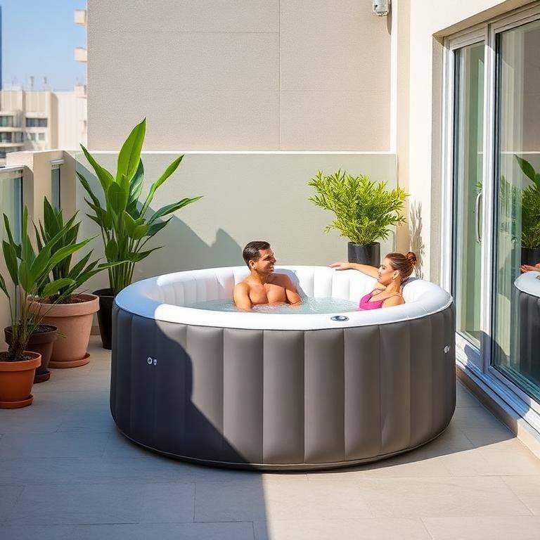 Compact Bubbelbad 2-Persoons – Balkon Editie Grijs