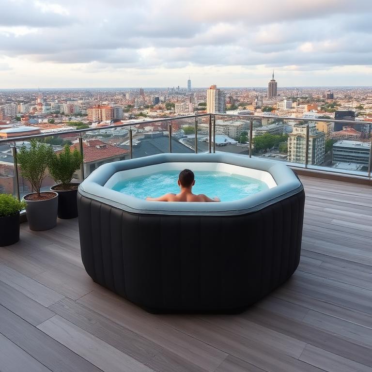 Octagonal Bubbelbad Zwart – Rooftop Terrace Editie