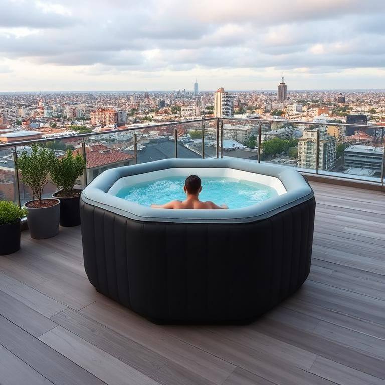 Octagonal Bubbelbad Zwart – Rooftop Terrace Editie