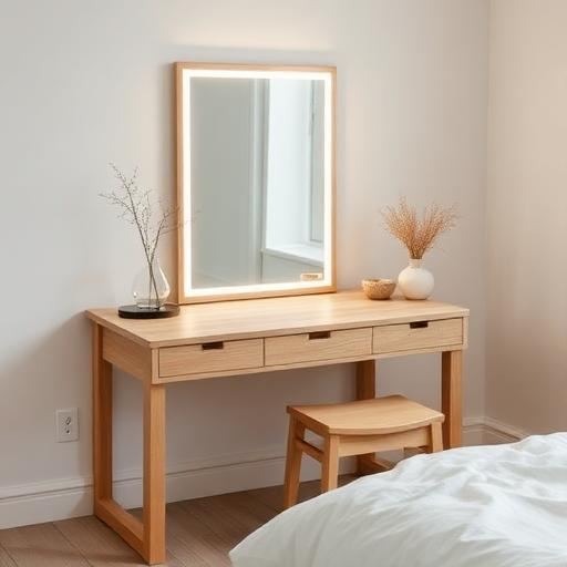 Woltu Kaptafel met Kantelbare Spiegel & LED