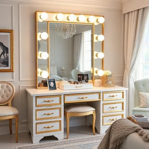 Yoleo Kaptafel met XXL Hollywood Spiegel