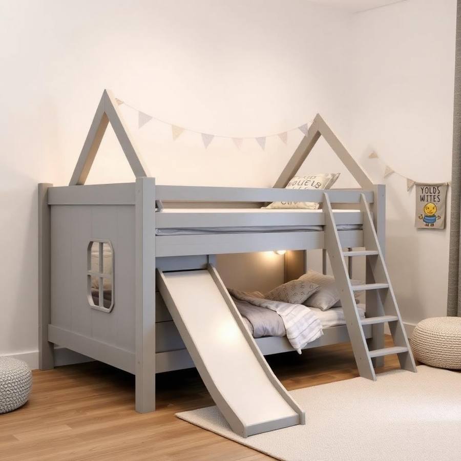 Compact Kinderhuisbed voor Kleine Kamer — Ruimtebesparend Peuter Huisbed