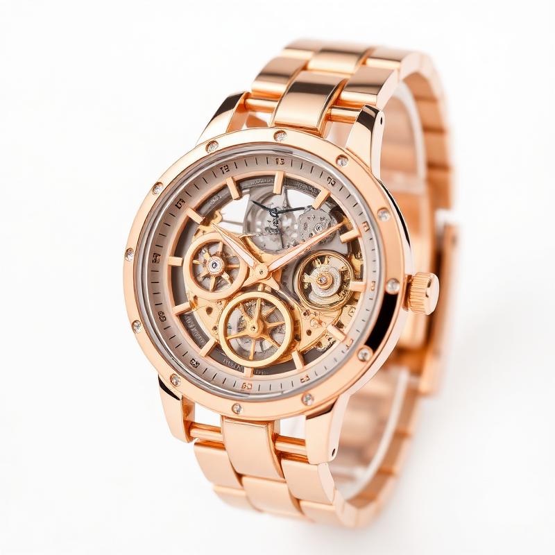 Luxe Skeleton Automatisch Dameshorloge in Roségoud