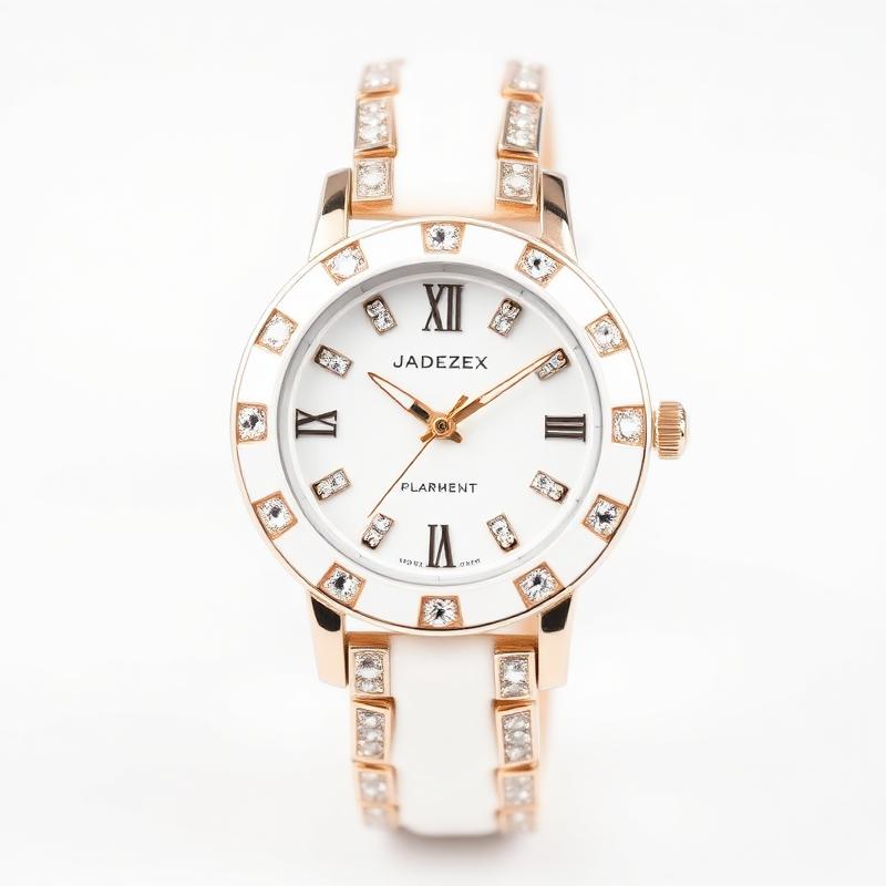 Wit Keramisch Dameshorloge met Diamanten Accenten