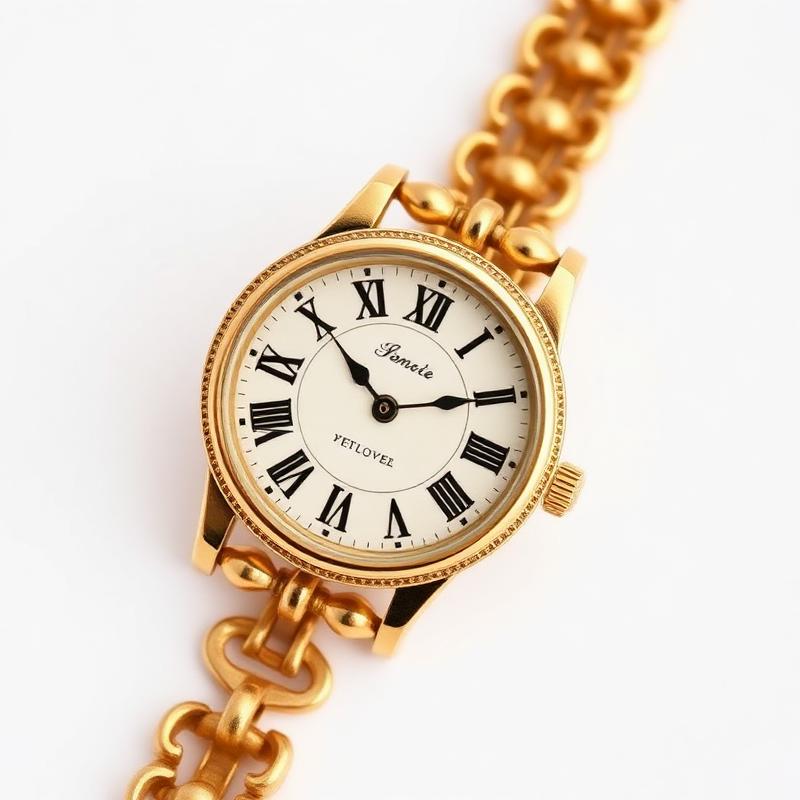 Vintage Gouden Dameshorloge met Romeinse Cijfers