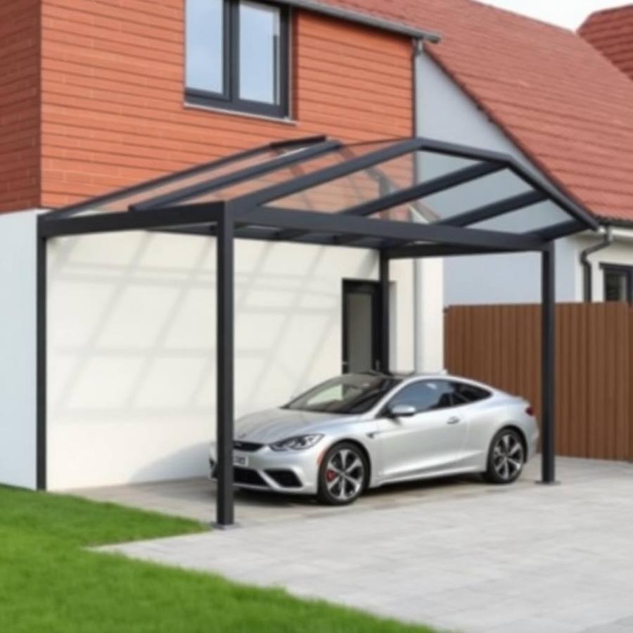 Moderne Overkapping met LED-Verlichting en Spots – Slimme Terrasoverkapping voor Avondgebruik