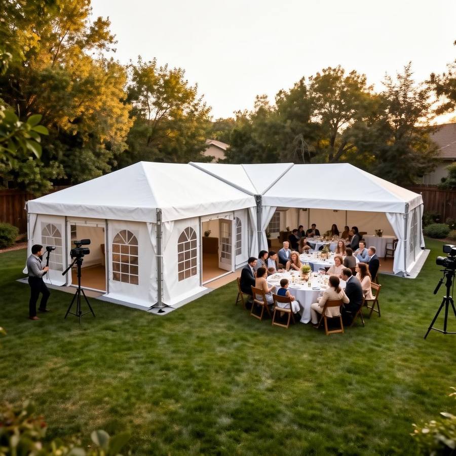 Modulaire Connectable Party Tent System – Uitbreidbare Feesttent voor Groeiende Gezelschappen