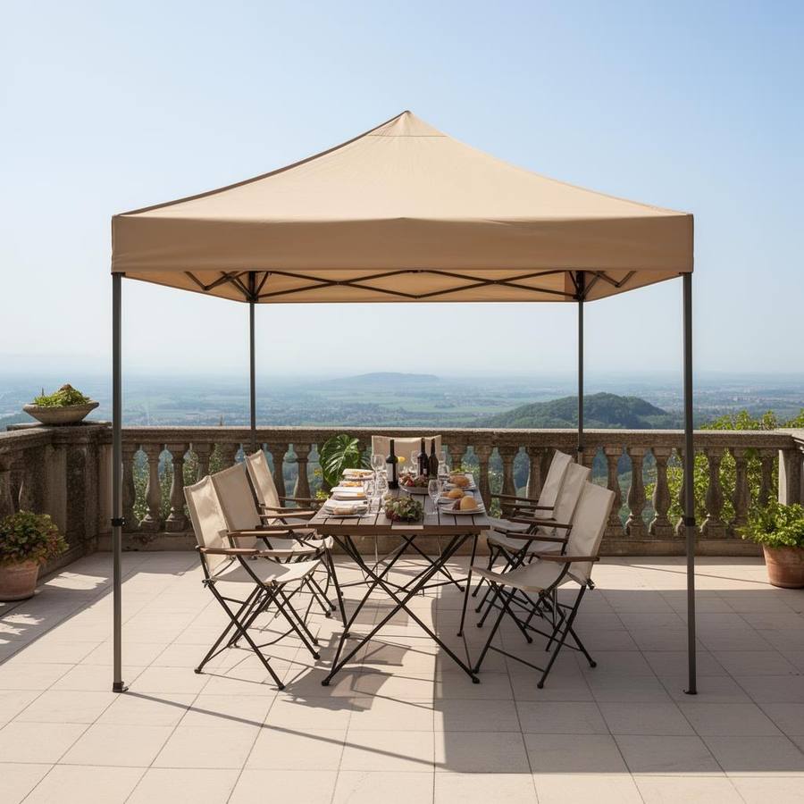 Compacte Pop-Up Party Tent 3×3 Meter – Opvouwbare Feesttent voor Kleine Tuinfeesten en Barbecues