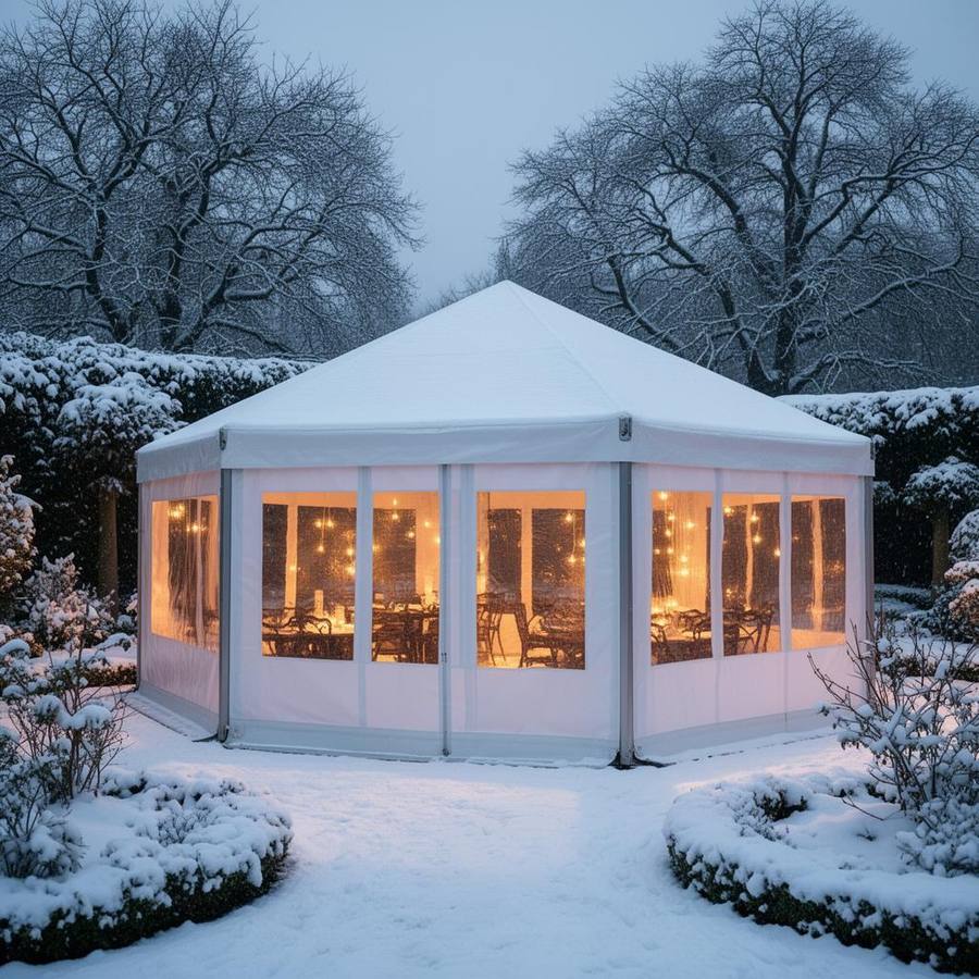 All-Season Geïsoleerde Party Tent met Verwarmingsvoorziening – Jaarrond Bruikbare Feesttent