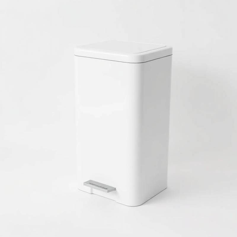 Witte Soft-Close Pedaalemmer - Minimalistische Vuilnisbak voor Strakke Keukens