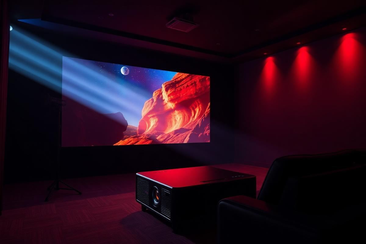 4K laser projector thuisbioscoop setup