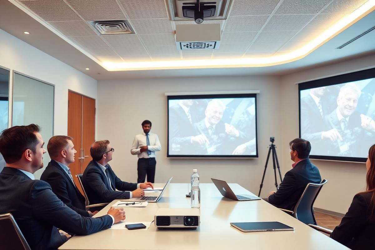 Projector in zakelijke presentatie setting