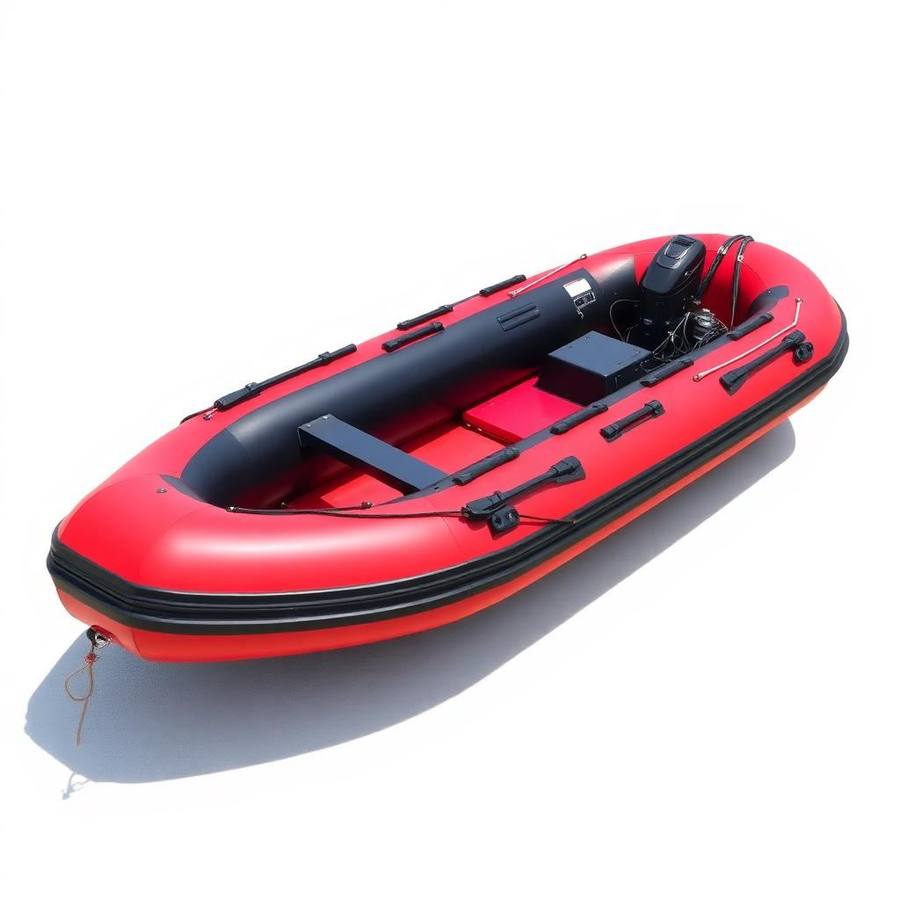Heavy Duty PVC Rubberboot in Rood - Extra Sterke Opblaasbare Boot