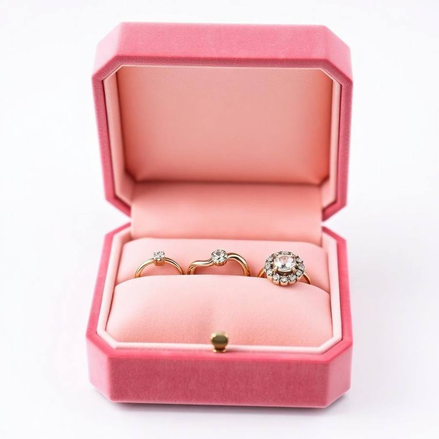 Elegante Velours Juwelendoos in Roze - Compacte Sieradenkist voor Ringen en Oorbellen