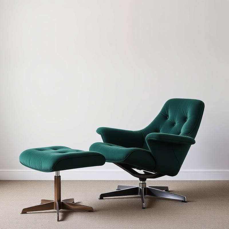 Draaibare Relaxstoel met Voetenbank — Ergonomische Loungestoel voor Ontspanning
