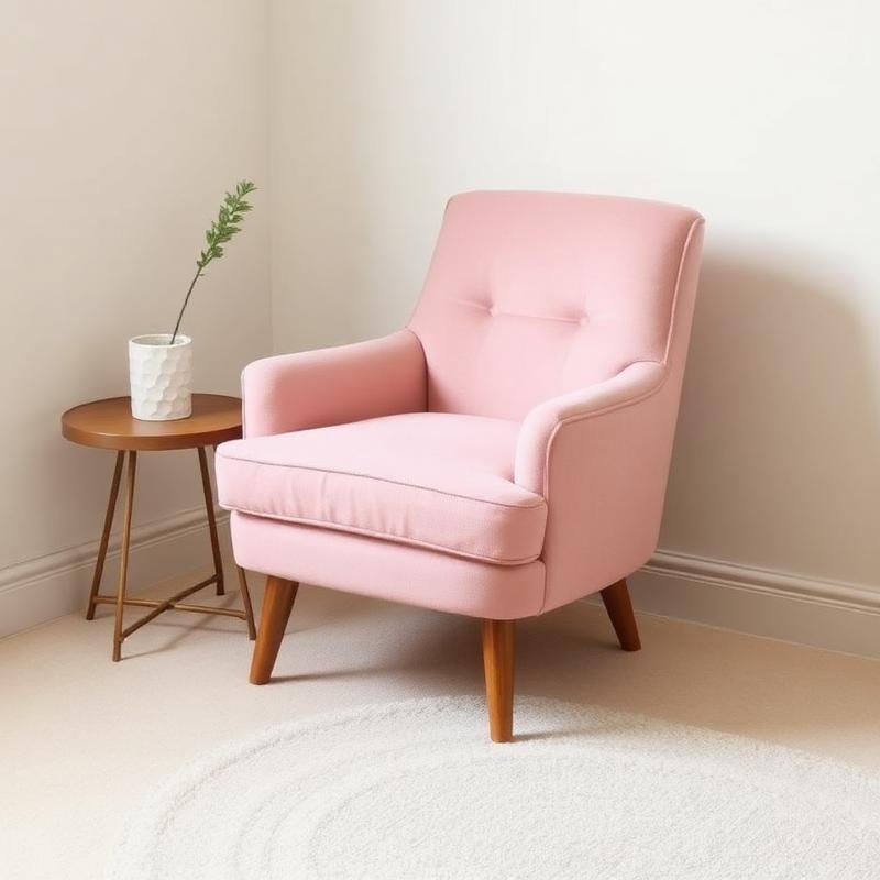 Compacte Slipperstoel Roze — Ruimtebesparende Accentstoel voor Kleine Slaapkamers