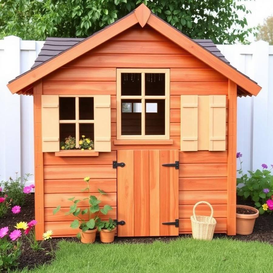 Robuust Houten Speelhuisje met Veranda en Raampjes – Premium Tuinspeelhuis voor Jarenlang Plezier