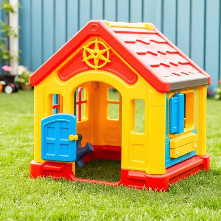Kleurrijke Kunststof Speelcottage – Onderhoudsvrij Speelhuisje voor Peuters en Kleuters