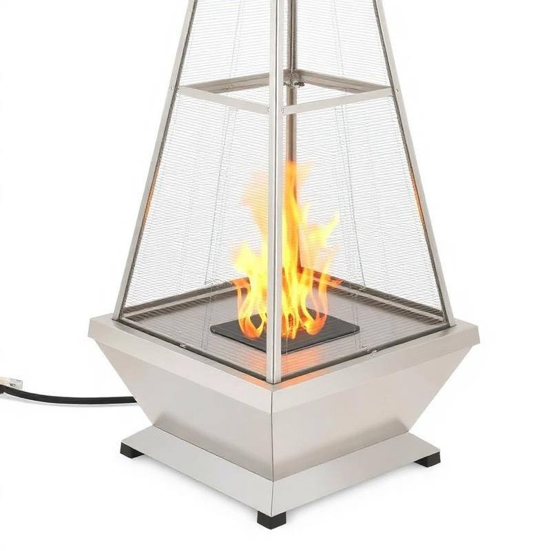 Gas Vlampijp Terrasverwarmer — Sfeervolle Patio Heater met Glazen Vlambuis