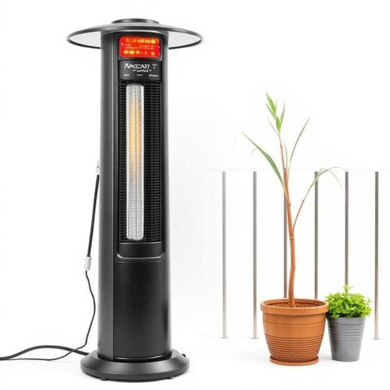Compacte Tower Terrasverwarmer voor Balkon — Slanke Elektrische Patio Heater