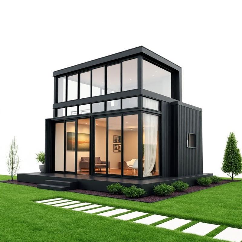 Container Woning Modulair - Modern Tiny House van Staal en Glas