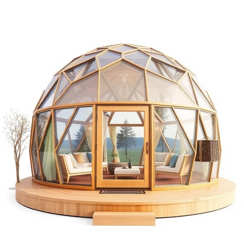 Luxe Glamping Pod Koepelwoning - Panoramische Prefab Verblijfsunit