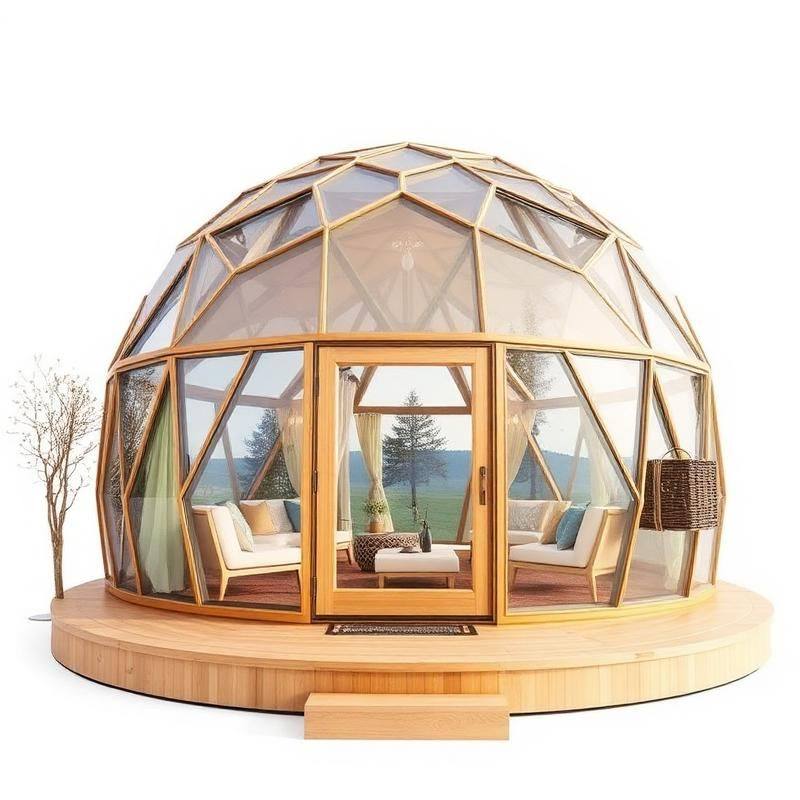Luxe Glamping Pod Koepelwoning - Panoramische Prefab Verblijfsunit