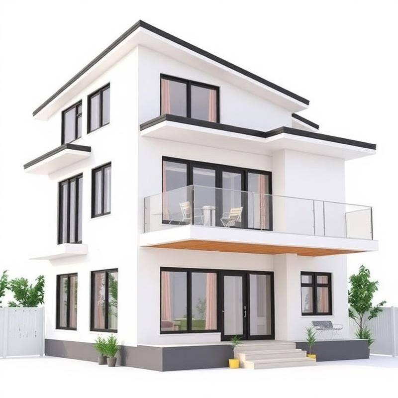 Twee Verdiepingen Modulaire Prefab Woning - Ruime Mini Villa met Balkon