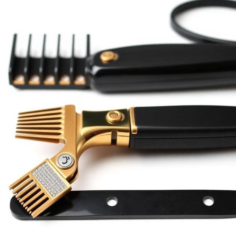 Retro Barber Tondeuse met Goudaccenten — Pro T-Blade Trimmer voor Sharp Lines