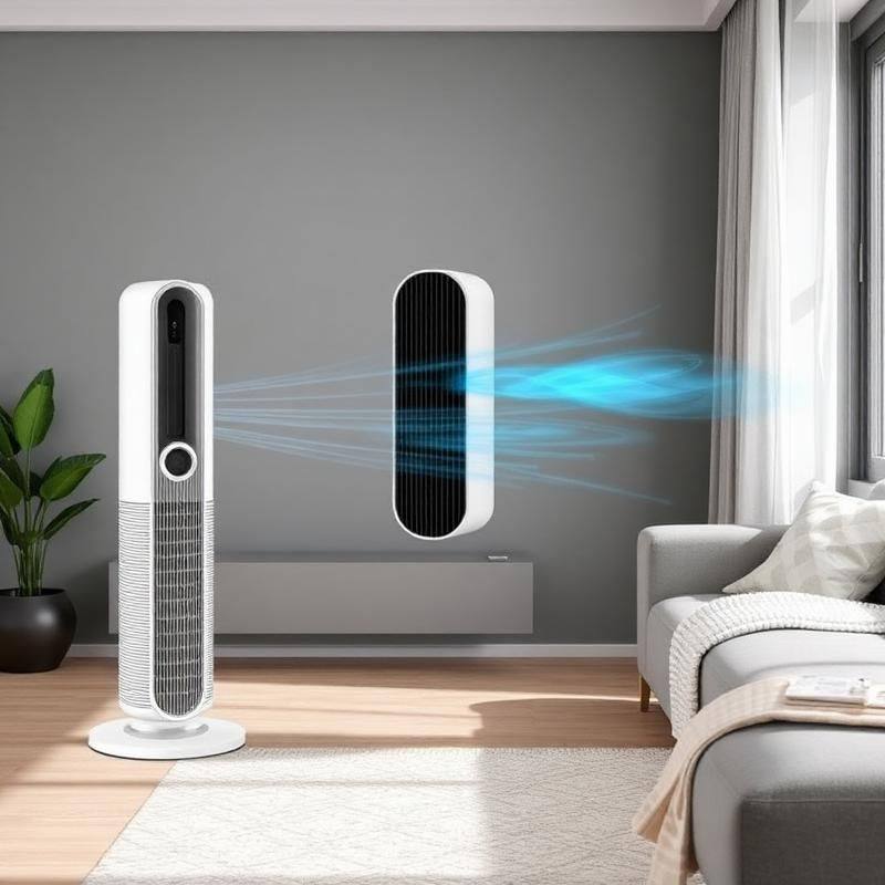 Torenventilator met Luchtreiniger en Ionisator — 3-in-1 Tower Fan voor Frisse, Schone Lucht