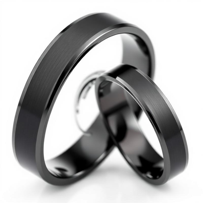 Zwart Titanium Trouwringen voor een Modern Stel