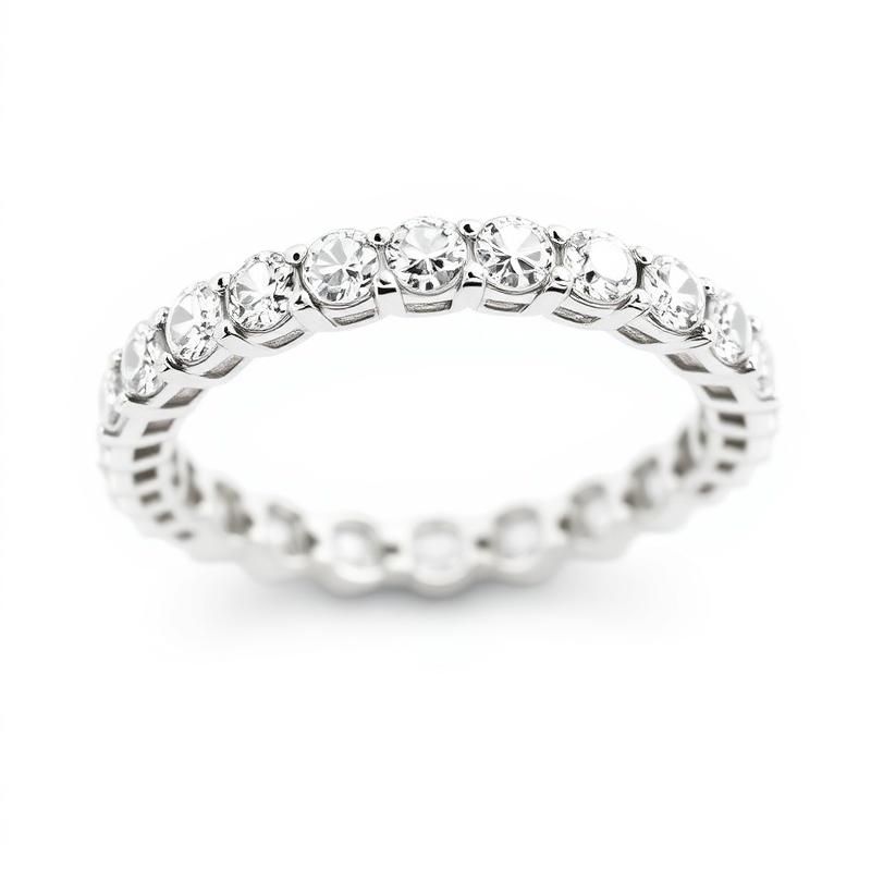 Witgouden Eternity Trouwring Vol Diamanten