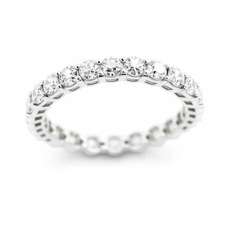 Witgouden Eternity Trouwring Vol Diamanten