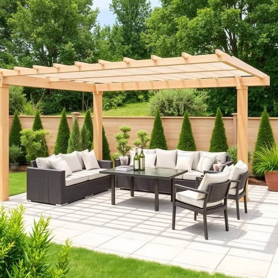 Premium Teakhout Loungeset — Luxe Duurzame Tuinbank Set met Hoogwaardige Kussens