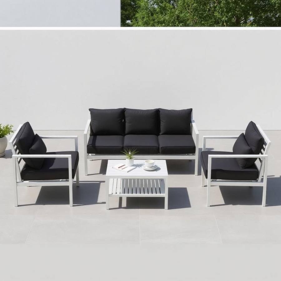 Compacte Balkon Loungeset — Ruimtebesparende Tuinbank Set voor Klein Terras
