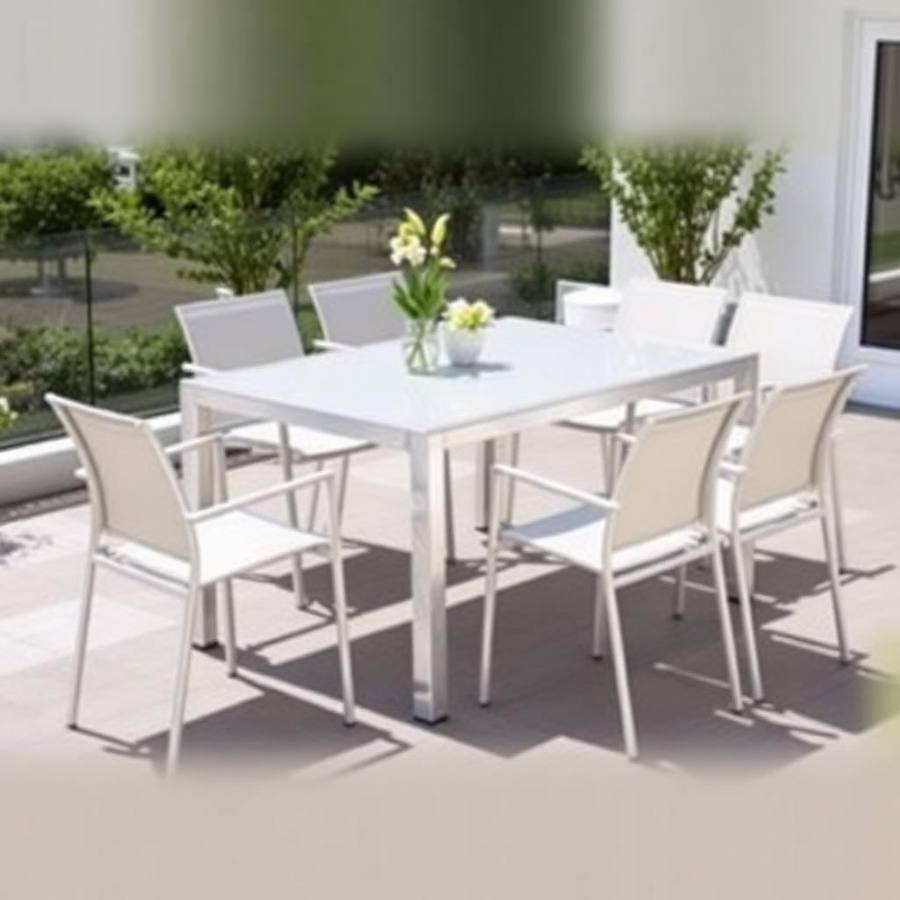Aluminium Tuinset Dining met Tafel en Stoelen – Onderhoudsarme Eethoek voor Buiten